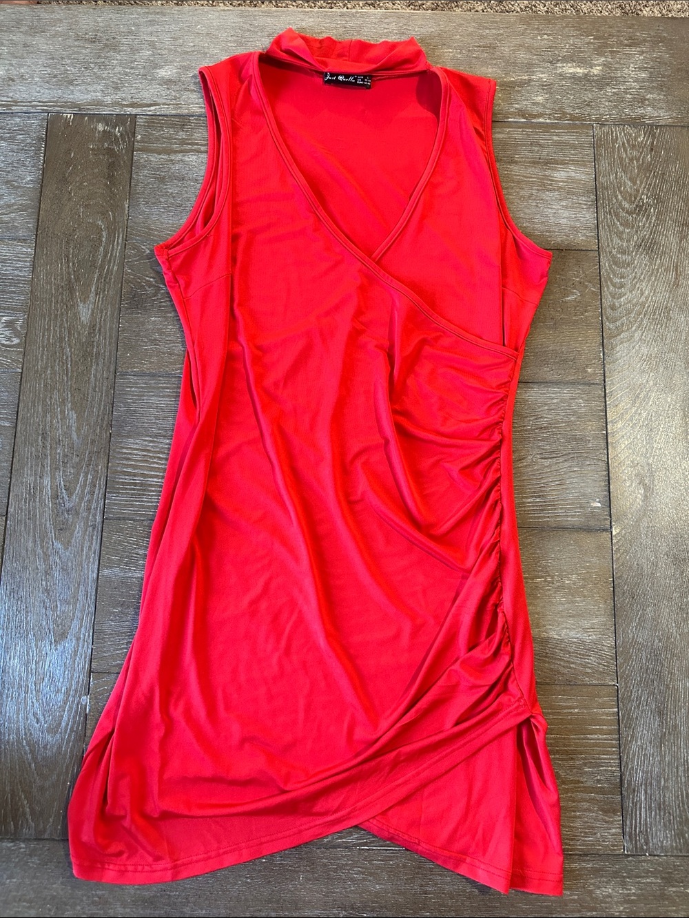Just Quella Women's Red Sleeveless Mini Dress